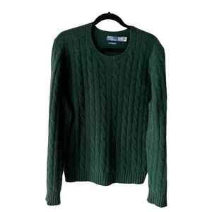Polo Ralph Lauren Oversized 100% Cashmere Evergreen Cable Knit Sweater Size XXL